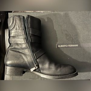 Alberto Fermani black leather moto boots brand new